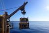 2025-05-08 A remote-controlled submersible is lowered from HEBO LIFT 2 to carry out underwater analysis of Bayesian and the surrounding seabed