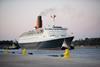 The Cunard liner 'Queen Elizabeth 2' prepares to berth at the newly refurbished Northumbrian Quay last month.