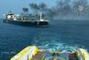 'Sounion' is taken safely under tow by one of the tugs  (EUNAVFOR ASPIDES)