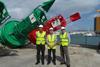 The high visbility buoys will mark the deepwater approach to Belfast Harbour