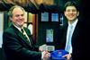 Solar Solve Marine chairman John Lightfoot with South Shields MP David Milliband.