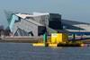 The Neptune Proteus, located in the Humber estuary, 60m from shore, is pictured with The Deep in the background. Photo: Sean Spencer, Hull News and Pictures