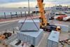 The image shows the modules that make up the OPS are already installed at the Grimaldi terminal on Sant Bertran wharf