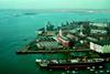 Portsmouth Harbour looking north. The berth for large naval ships can be seen clearly.