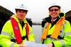 Derek Fenn, chief engineer at Atkins (right) with Andrew Brown, engineering director for Milford Haven Port Authority at Milford Dock Lock. Photo: Pembrokeshire Photography