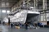 Norfolk Tern is seen under build at the Aurora Yachts yard in China