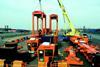 Assembly work underway on the Port of Liverpools new straddle carriers.