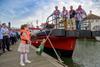 The Grace Darling being christened at a ceremony in Lowestoft