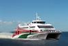 ‘Halunder Jet’ carries about 580 passengers on the nearly four hour journey between Hamburg/Cuxhaven and Heligoland.