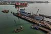 The image shows an overhead shot of work progressing on the ABP Solent Gateway Project