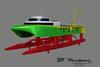 SHC Wavedancer will be able to transit to site at some 50 knots then lower its hulls