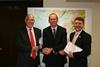 Simon Coveney, Ireland’s Minister for Agriculture, Food and the Marine, presides over the signing of a Memorandum of Understanding in Galway by Professor Ian Wright of the UK National Oceanography Centre and Dr Peter Heffernan of the Irish Marin...
