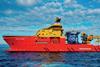 The image shows the Edda Flora at sea