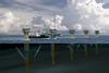 An artist’s impression of an array of four SeaGen tidal turbines, such as may be deployed at Kyle Rhea.