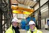 Andrew Constantine, commercial director for Shepherd Construction, with Tony Quinn, director of major assets and projects at Narec in the newly completed building that will test tidal turbines