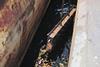 The cofferdam lowered into the water in Spain