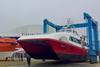 'Red Jet 3' at Wight Shipyard Co with 'Njord Avocet' in the background