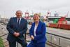 The image shows Susan Cloggie-Holden, pictured with Gary Doyle, at the Port of Liverpool