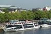 KD’s two Rhine event vessels are seen side by side in Cologne.