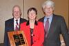 Bridget Hogan, NI, Captain George Sandberg NI, and right, John Gormley, editor of Professional Mariner who made the presentation.