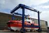 The WFSV Njord Kittiwake was among the first boats to be lifted by Alicat’s new hoist