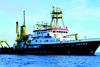 The research vessel Gauss is examining the ecology of the North Sea.