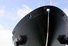 A centre lead and clear hull markings for the bulbous bow are essential when the tug is at close quarters.