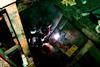 Welding underway in the vessels ballast tank.