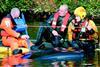 The SCUBAR Underwater Scope is deployed by Berkshire Fire and Rescue Services searching for bodies in a car which has crashed into a canal.