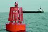 Lanterns marking the channel to Boston are situated at one mile intervals.