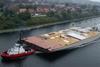 The sections are pre-fabricated modules for the new cruise ship Aidanova and need to be transferred from Neptun Werft in Rostock to Meyer Werft’s shipyard in Papenburg
