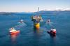 Tugs totalling 150,000hp were harnessed for the Aasta Hansteen spar platform tow (Equinor)