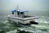 The Dive Blyth Workcat design features a high performance air tunnel hull that enables it to transit to the dive site quickly and economically