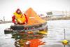 Demonstrations of the Duarry Challenger liferaft were carried out on the open day