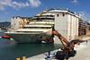 'Costa Concordia' is currently in the process of being scrapped in the port of Genoa