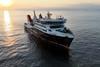 The image shows the MV Isle of Islay during sea trials