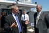 John Morse, Gardline,  with HRH Prince Andrew, onboard Alicat Catamaran 'Gardian 10'