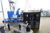Complex Kaiserschleuse lock gate removal – this time part of a wider scenario in Bremerhaven. Photo bremenports.