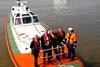 From left to right: John Fitzgerald, ABP port director Grimsby & Immingham; Lord Henley; Ian Schofield, ABP engineering director; Tom Jeynes, ABP sustainable development manager Humber; and Andrew Firman, ABP pilotage operations manager, aboard ...