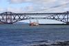 The jack-up Haven Seajack 1 is seen with both the Forth rail and road bridges in the background.