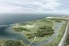 An artist’s impression of the to be area created by the project, which will include a lagoon and new wetlands.