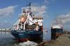 Arco Beck sails out of the River Tees for trials prior to a return to duty.