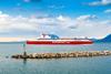 Image shows a rendering of the Stena RoRo E-Flexer vessel