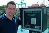 Conwy Marina's manager Jon Roberts is seen with his new fuel monitoring equipment.
