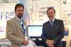 David Patraiko, Director of Projects, The Nautical Institute and David Moorehouse, Chairman of The Lloyd's Register Educational Trust launch the Vodcasts project at Posidonia 2010 in Athens.