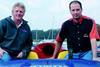 Steve Curtis of Honda Formula 4-Stroke and Ian Lockyer of Icom UK in one of the race boats.