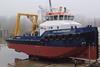 The UKD Seadragon water injection dredger ready for launch