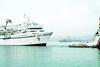 Anglian Monarch tows the Calypso safely into port.