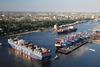 The 13,800 TEU containership ‘Christophe Columb’ is seen arriving in the Port of Hamburg last month. Photo: HHM/M Lindner