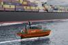 The image shows a render of the Artemis EF-12 Pilot boat in operation